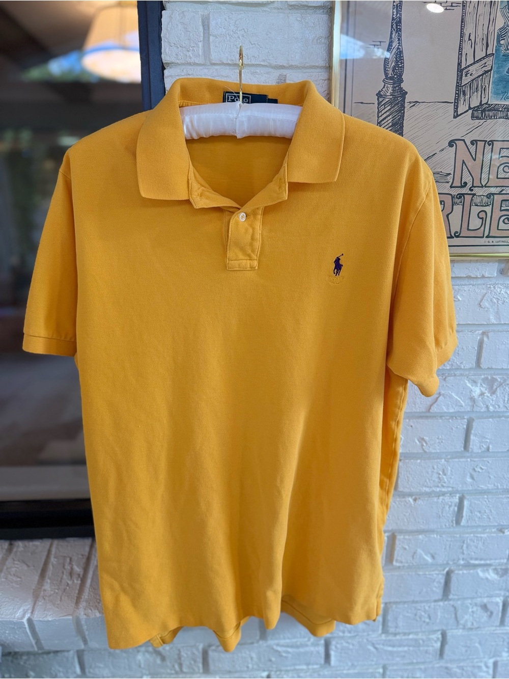 Ralph Lauren Men’s Golden Yellow Polo with Navy Pony